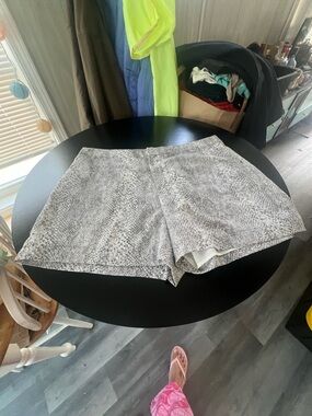 Calvin Klein Gray Snake-Print High Waist Shorts